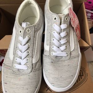 Vans preschool girls size confetti gray new